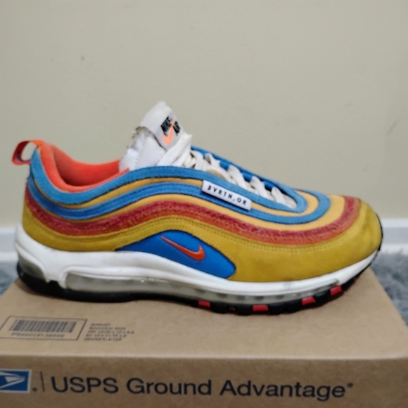 Nike Air Max 97 SE Running Club Men Size 10.5 Pollen Orange Sneakers DH1085-700 - Picture 2 of 13